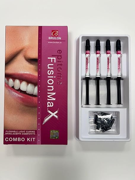 Brulon Epitornix Fusion Max Flowable Light Curing Nano Hybrid Composite Combo Kit, 4 Syringes